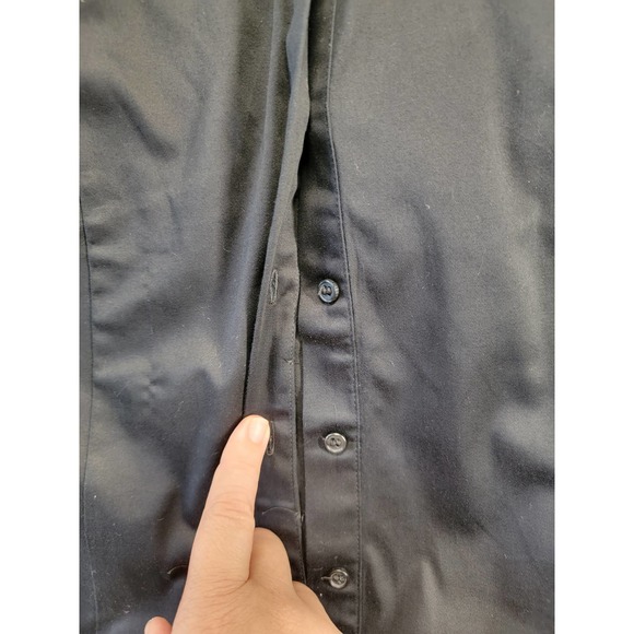 NWOT Lane Bryant Black Structured Collared Button Down Blouse, Sz 18 - Picture 4 of 9